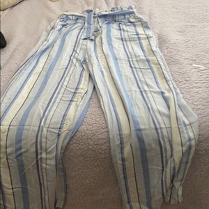 High waisted stripe pants